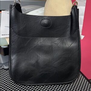 Adorned New York Black Vegan Leather Messenger Bag